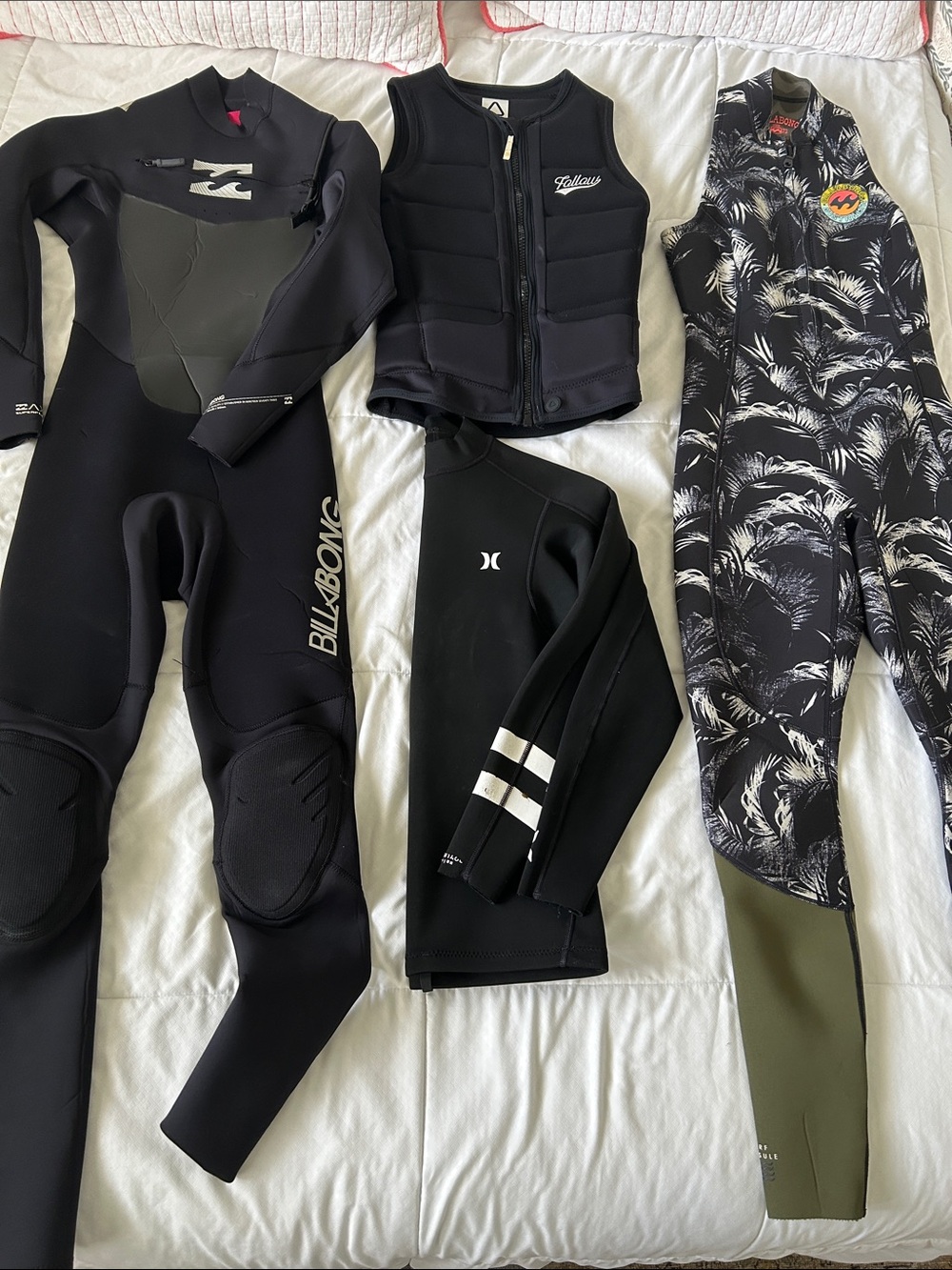 Billabong, Hurley, & Follow Surf Wetsuit, Wet Top, and Vest Bundle Deal